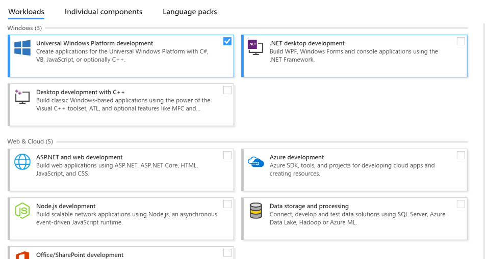 what components to install in mac for azure